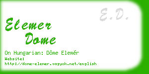 elemer dome business card